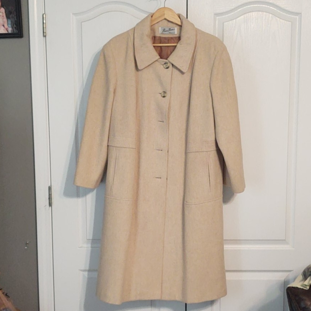 Tan long wool overcoat never worn
